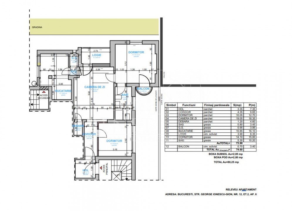 Apartament 3 camere, central, curte interioara