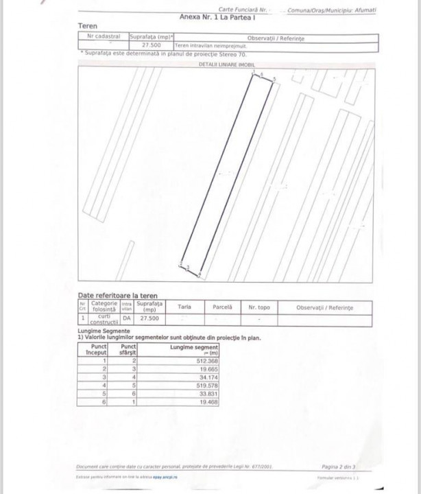 SE VIND 2 TERENURI DE 27500 MP INTRAVILAN/EXTRAVILAN IN ZONA AFUMATI IF